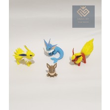 Pokemon Figür Gelişim Seti Flareon, Vaporeonve Jolteon (Eevee Hediyeli)