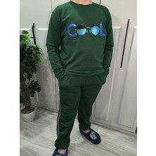 Pidal Giyim Cool Baskılı Pamuklu Uzun Kollu Erkek Çocuk Eşofman Takımı