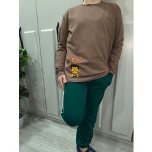 Pidal Giyim Küçük Afacan Baskılı Pamuklu Uzun Kollu Erkek Çocuk Eşofman Takımı