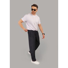 Eydamoon Likralı Lacivert Baggy Kesim Kargo Cepli Ayarlanabilir Paça Yazlık Eşofman Altı