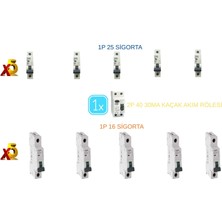 Kondel Aydınlatma Viko 1 Adet 2P40 30MA Kaçak Akım Rölesi- 5 Adet 1X16 Sigorta-5 Adet 1X25 Sigorta