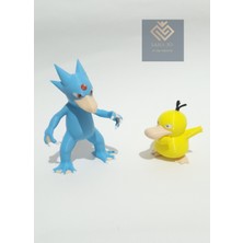 2 'li Golduck ve Psyduck Pokemon Figür Gelişim Seti