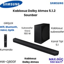 Samsung HW-Q800F 5.1.2 Kanal Soundbar + Jbl  Bluetooth Hoparlör Hediye