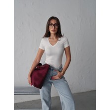 Ales Moda Buzzy V Yaka Tişört