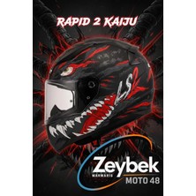Rapid Iı Kaiju Özel Tasarım Full Face Kask - Canavar Desenli - Sınırları Zorlayan Tasarım, Maksimum Güvenlik: Ls2 Rapıd 2 Kaıju