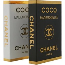 2'li Coco Siyah&beyaz Gold Dekoratif Kitap Kutu