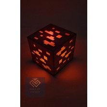Pilli Işıklı Minecraftt Kızıltaş Küp Blok (Kırmızı)