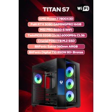 Game Garaj Titan S7 Amd Ryzen 7 7800X3D 32GB Ram 1tb SSD RTX5080 360MM Sıvı Soğutma Freedos Oyuncu Oem Paket