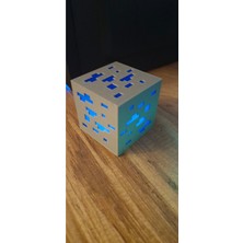 Pilli Işıklı Minecraftt   Küp Blok (Mavi)