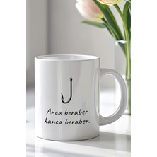 YasBey Design Mizahi Yazılı 330ML Baskılı Beyaz Seramik Kupa Bardak