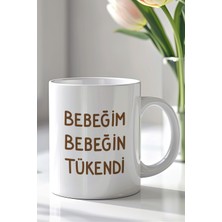 YasBey Design Mizahi Yazılı 330ML Baskılı Beyaz Seramik Kupa Bardak