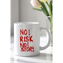 YasBey Design Mizahi Ingilizce Yazı Tasarımlı 330ML Baskılı Beyaz Seramik Kupa Bardak