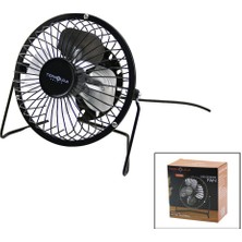 Ankaverse USB - Mini Fan Metal Kasa - AYAK=360 Derece Masa Üstü Vantilatör 4-Metal Pervane 13.5X11X15CM5V-2.5W (5286)