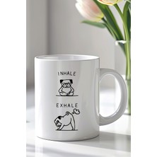 YasBey Design Mizahi Ingilizce Yazı Tasarımlı 330ML Baskılı Beyaz Seramik Kupa Bardak