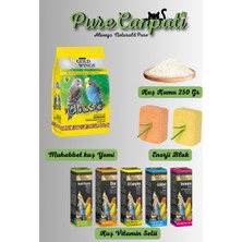 PureCanpati Muhabbet Kuşu Bakım Seti – Yem, Kuş Kumu, Enerji Blok ve Vitamin Destekli Komple Paket