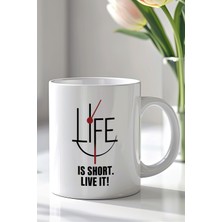 YasBey Design Mizahi Ingilizce Yazı Tasarımlı 330ML Baskılı Beyaz Seramik Kupa Bardak