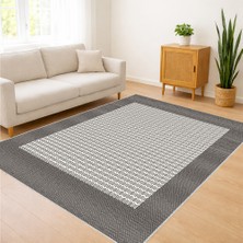 Açık Gri Zeminli Minimal Dokulu Salon Halısı Kaymaz Tabanlı Leke Tutmaz Sade ve Modern Kullanım - FNL-218