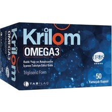 Krilom Omega 3 50 Kapsül Balık Yağı ve Astaksatin Ekstresi - Dezenfektan Hediyeli (%72 Alkol)