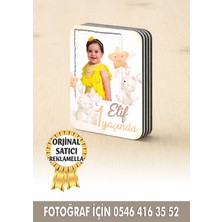 Reklamella Tavşan Temalı Kişiye Özel Resimli Doğum Günü Magneti 8x6 cm  10 Adet