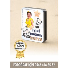 Reklamella Panda Temalı Kişiye Özel Resimli Doğum Günü Magneti 8x6 cm  10 Adet