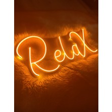 Dekoraven Relax Yazılı Neon LED Tabela Dekoratif Işık DEKOR(70X35CM)