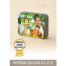 Reklamella Safari Temalı Kişiye Özel Resimli Doğum Günü Magneti 8x6 cm  10 Adet