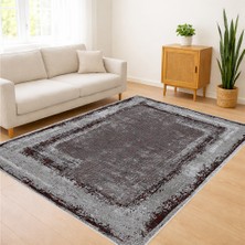 Gri Vintage Görünümlü Oturma Odası Halısı Leke Tutmaz Toz Tutmaz Kaymaz Tabanlı - Fnl-45