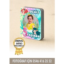 Reklamella Deniz Kızı Temalı Kişiye Özel Resimli Doğum Günü Magneti 8x6 cm  10 Adet