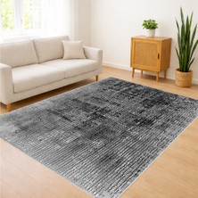 Gri Tonlarda Yoğun Dokulu Modern Salon Halısı Yıkanabilir Kaymaz Tabanlı - SM-475