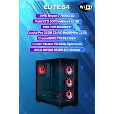 Game Garaj Elite S4 Amd Ryzen 7 7800X3D 32GB RAM 1TB SSD RTX5070 240MM Sıvı Soğutma FreeDOS Oyuncu OEM Paket