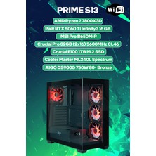 Game Garaj Prime S13 Amd Ryzen 7 7800X3D 32GB RAM 1TB SSD RTX5060Ti 240MM Sıvı Soğutma Freedos Oyuncu OEM Paket