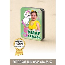 Reklamella Kedi Temalı Kişiye Özel Resimli Doğum Günü Magneti 8x6 cm  10 Adet