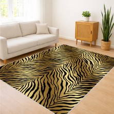 Zebra Desenli Modern Salon Halısı Leke Tutmaz Kaymaz Tabanlı Dikkat Çekici Tasarım - FNL-136