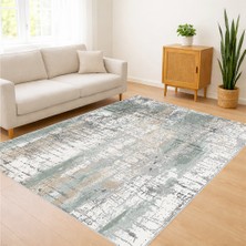 Gri ve Bej Tonlarda Eskitme Görünümlü Salon Halısı Antialerjik Kaymaz Tabanlı Günlük Kullanıma Uygun - FNL-448