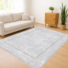 Açık Gri Tonlarda Sade Yüzeyli Salon Halısı Antialerjik Kaymaz Tabanlı - SM-491