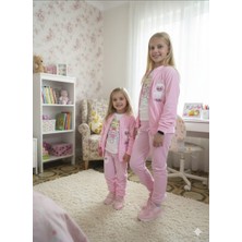 Velina Group Kız Çocuk Alt - Üst Takım 3 Parça Kadife Eşofman Takımı – Labubu Detaylı 💖