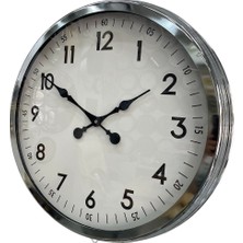 Alpotekno Zentime  Krom Zarif 60 cm Metal Duvar Saati