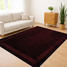 Bordo Tonlarda Klasik Desenli Salon Halısı Yıkanabilir Antialerjik Kaymaz Tabanlı Sıcak Stil - SD-832