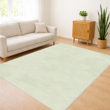 Açık Yeşil Tonlarda Düz Dokulu Salon Halısı Yıkanabilir Antialerjik Kaymaz Tabanlı Doğal Stil - FNL-410
