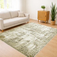 Yeşil Tonlarda Eskitme Desenli Salon Halısı Antialerjik Kaymaz Tabanlı Doğal Stil - SM-473