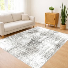 Açık Gri ve Beyaz Tonlarda Eskitme Desenli Salon Halısı Yıkanabilir Toz Tutmaz Kaymaz Tabanlı - SM-184