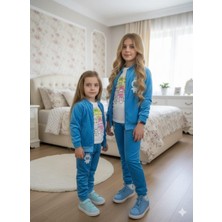 Velina Group Kız Çocuk Alt - Üst Takım 3 Parça Kadife Eşofman Takımı – Labubu Detaylı 💖