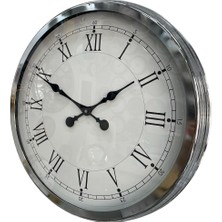 Alpotekno Zentime Krom Elegant 60CM Metal Duvar Saati
