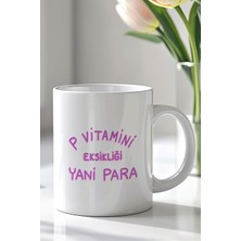 YasBey Design Mizahi Yazılı 330ML Baskılı Beyaz Seramik Kupa Bardak