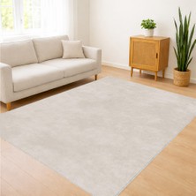 Krem Tonlarda Sade Yüzeyli Salon Halısı Toz Tutmaz Kaymaz Tabanlı Minimal Dekorasyon - FNL-409