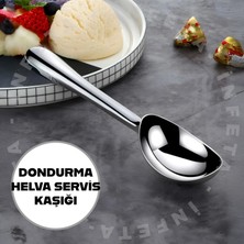 İnfeta Çelik Dondurma Servis Sunum Kaşığı-Kurabiye Helva Dondurma Porsiyon Kaşığı