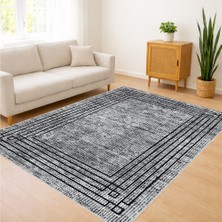Gri Tonlarda Yoğun Dokulu Modern Salon Halısı Toz Tutmaz Kaymaz Tabanlı - SD-1132