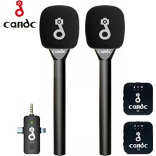 Najmaddin Çift Mikrofonlu Profosyonel Kablosuz Yüksek Kaliteli Ses Kaydı Röportaj Mikrofonu