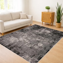 Gri Tonlarda Eskitme Dokulu Salon Halısı Yıkanabilir Toz Tutmaz Kaymaz Tabanlı - SM-118