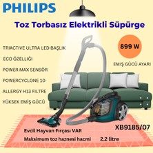 Philips Marathon Ultimate Toz Torbasız Elektrikli Süpürge, 899W, Powercyclone 10, Triactive Ultra LED Başlık, Power Max Sensör, XB9185/07